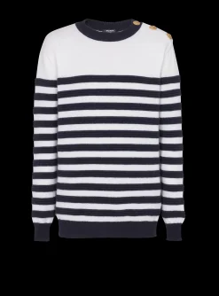 Striped Cashmere Jumper-Balmain Discount