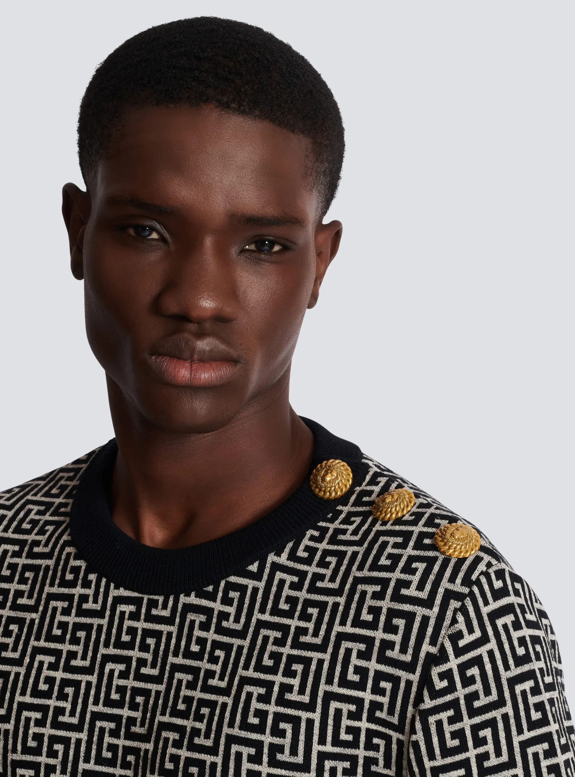 Striped PB Labyrinth Wool And Linen Jumper-Balmain Best Sale