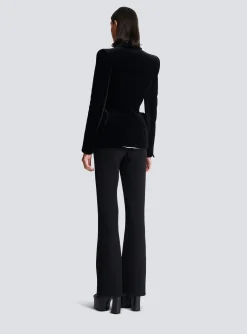 Structured Jacket In Velvet And Satin-Balmain Cheap