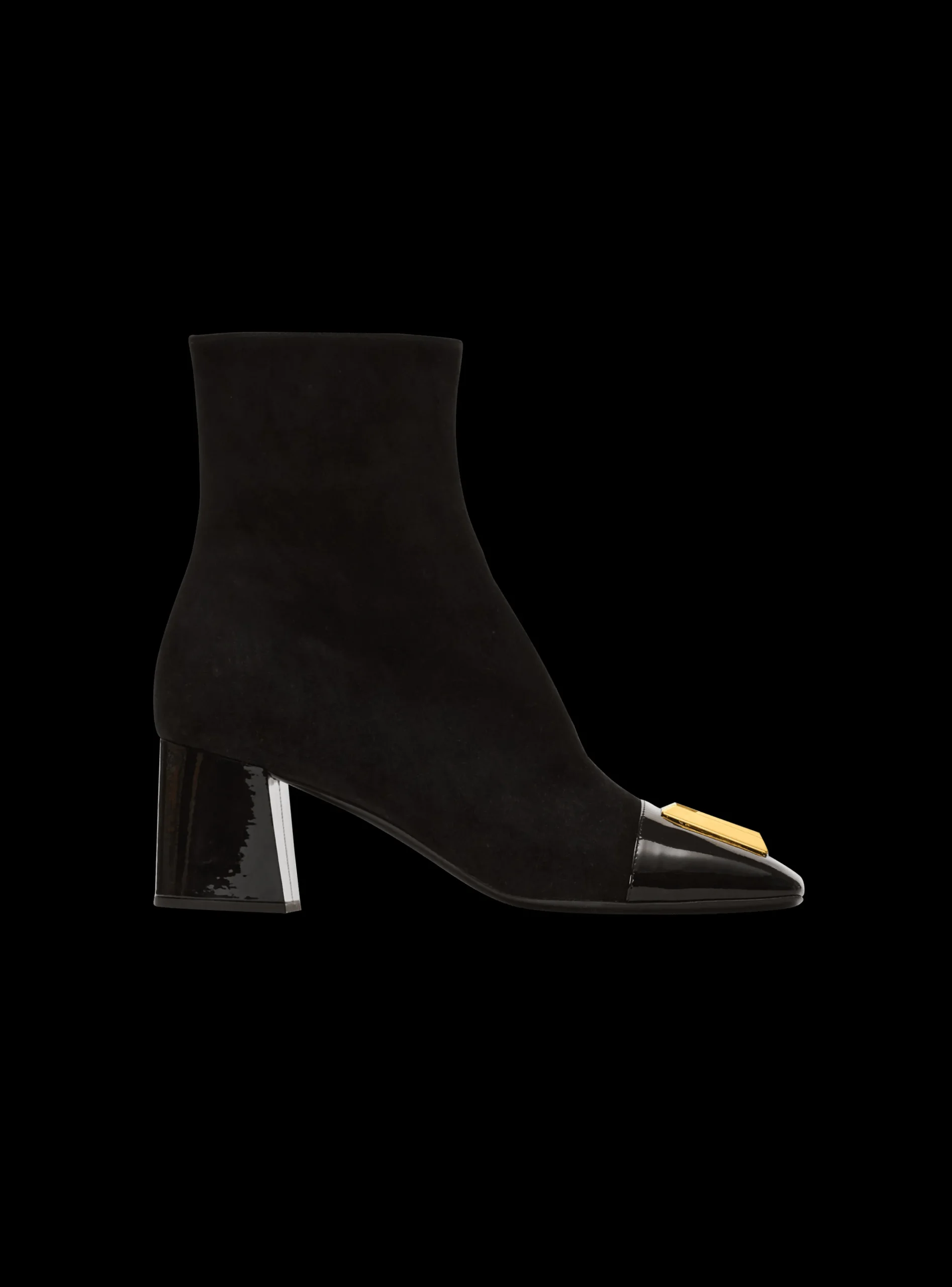 Suede Edna Ankle Boots With Patent Leather Toes-Balmain Clearance