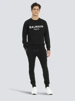 Sweatshirt In Eco-responsible Cotton With Metallic Logo Print-Balmain Clearance