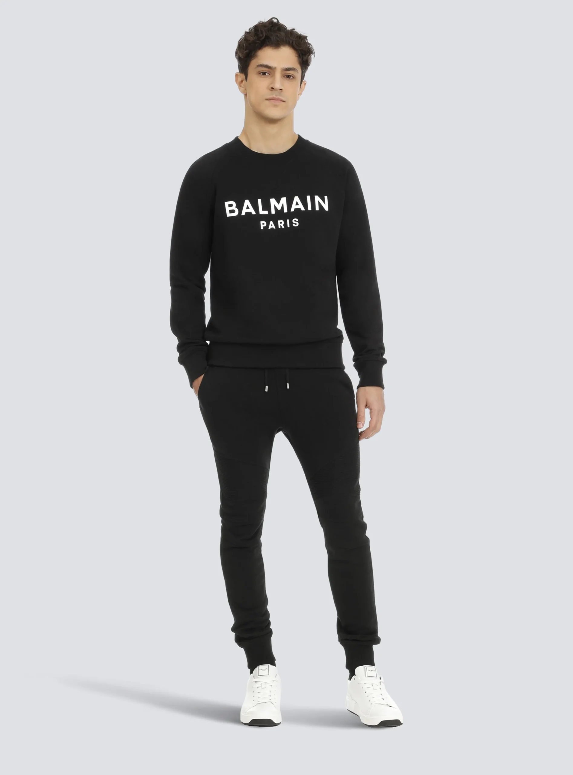 Sweatshirt In Eco-responsible Cotton With Metallic Logo Print-Balmain Clearance
