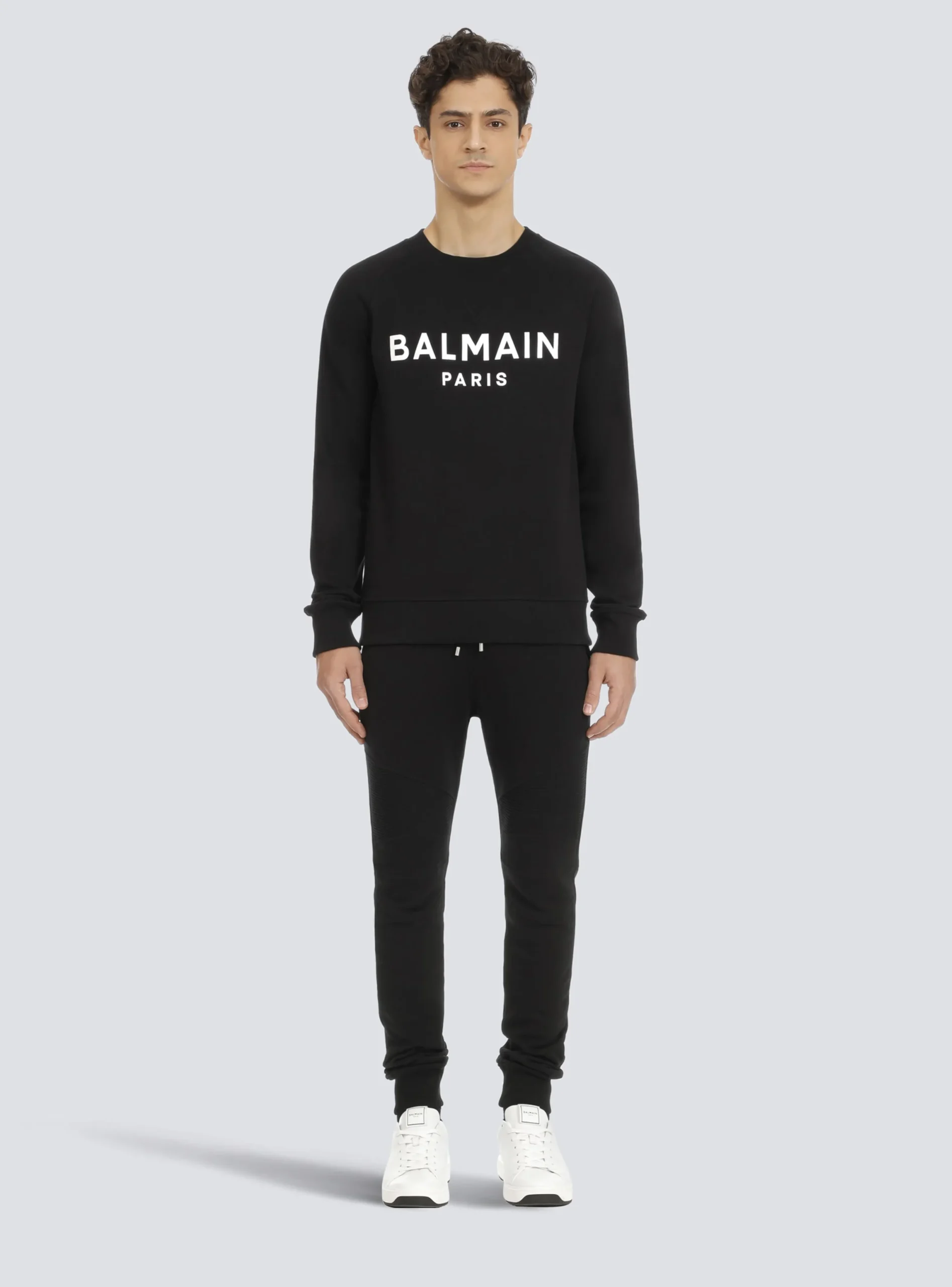 Sweatshirt In Eco-responsible Cotton With Metallic Logo Print-Balmain Clearance