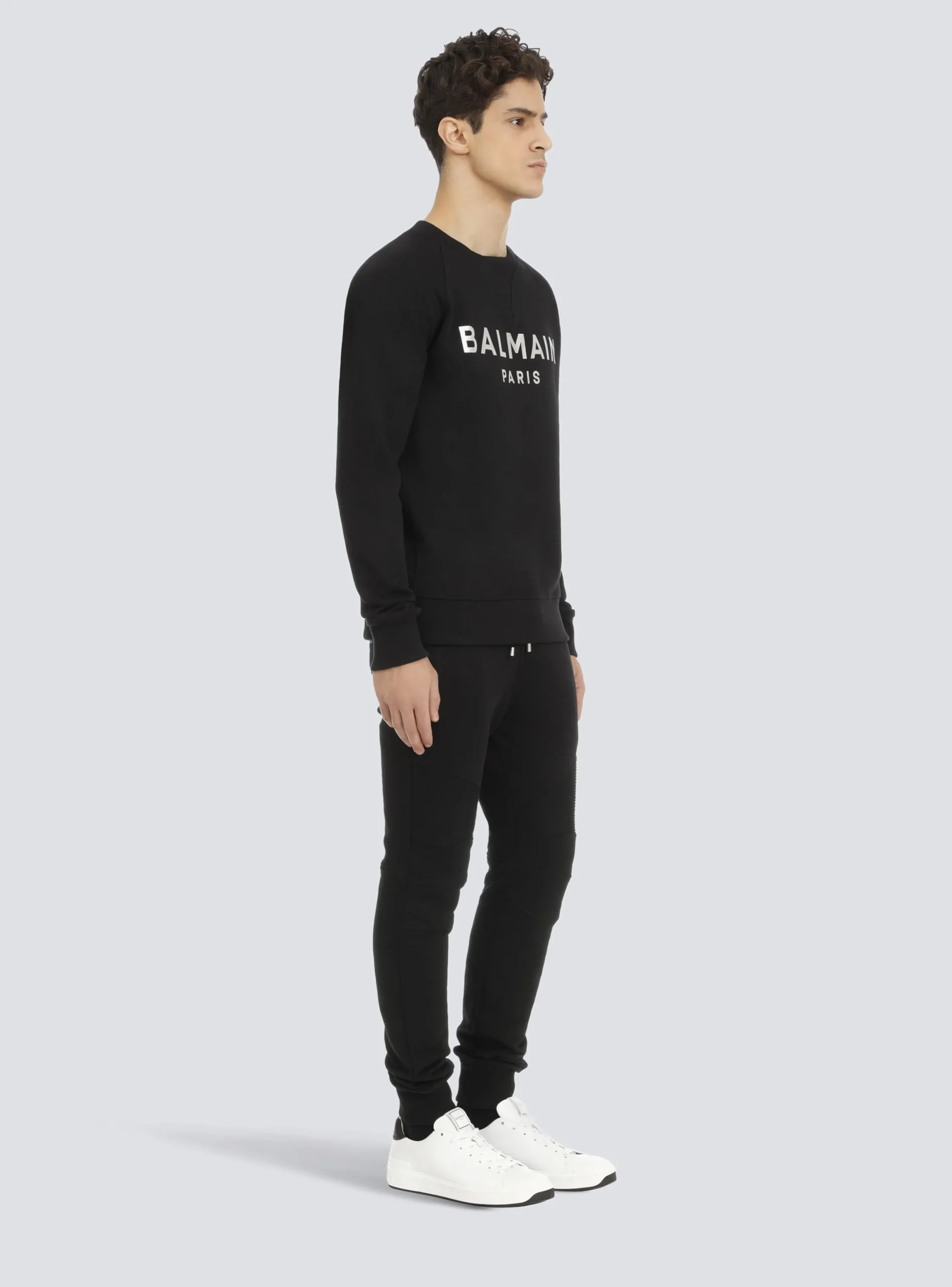 Sweatshirt In Eco-responsible Cotton With Metallic Logo Print-Balmain Clearance
