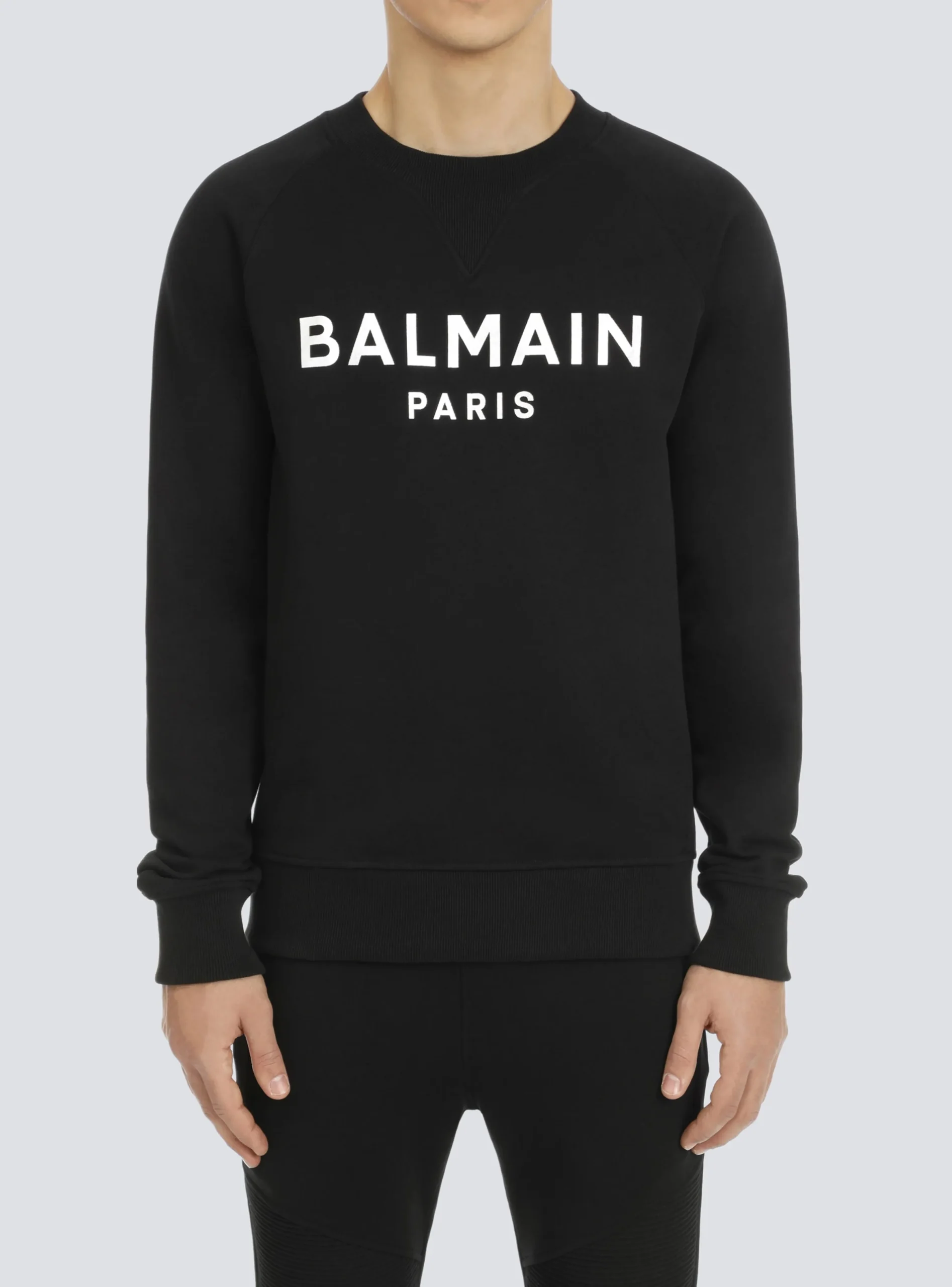 Sweatshirt In Eco-responsible Cotton With Metallic Logo Print-Balmain Clearance