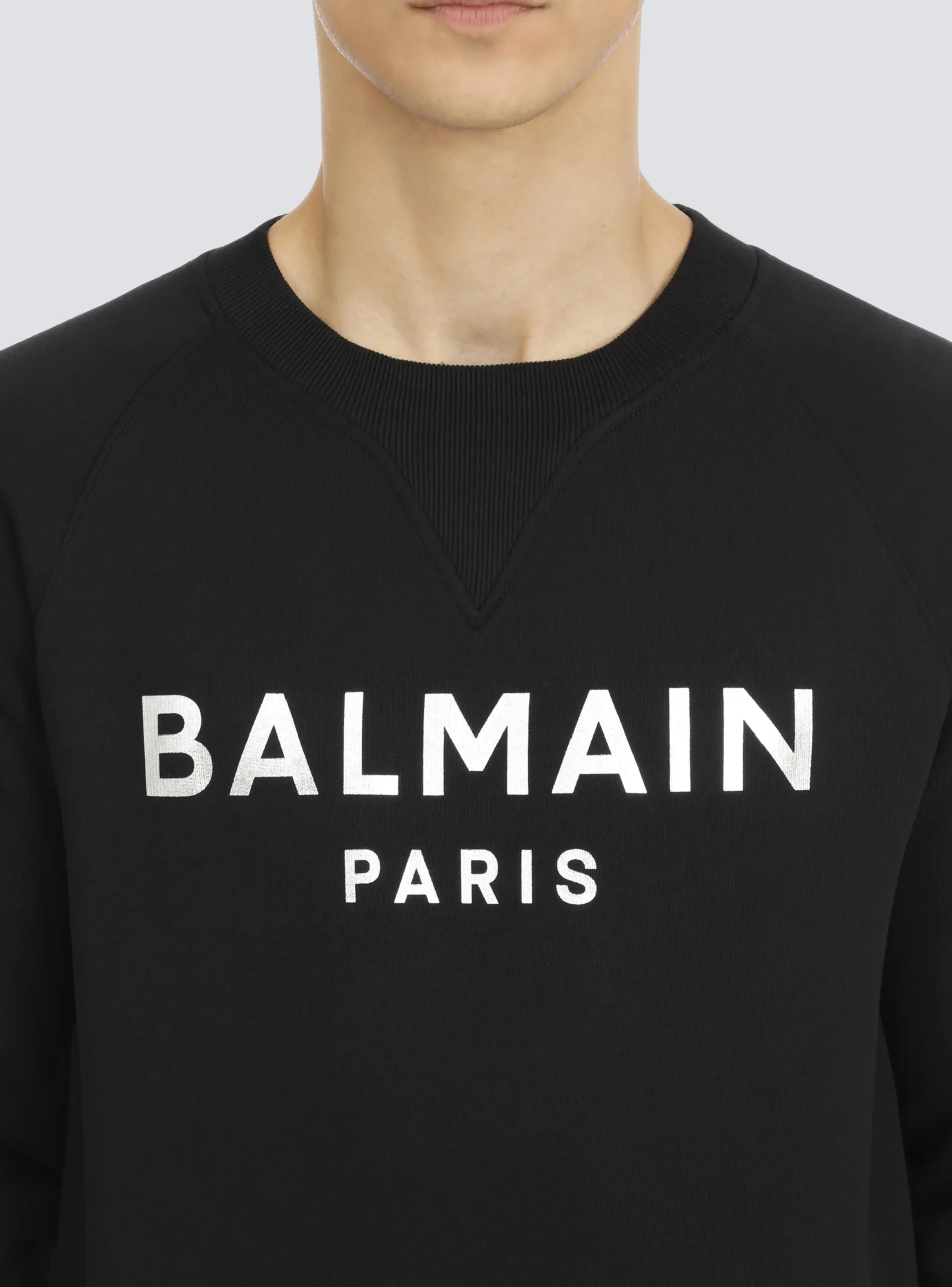 Sweatshirt In Eco-responsible Cotton With Metallic Logo Print-Balmain Clearance