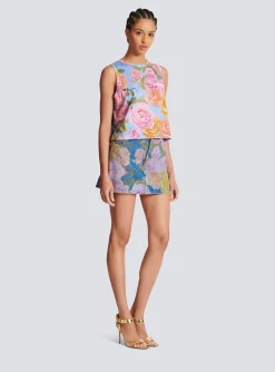 Tank Top With Pastel Roses Print-Balmain Online