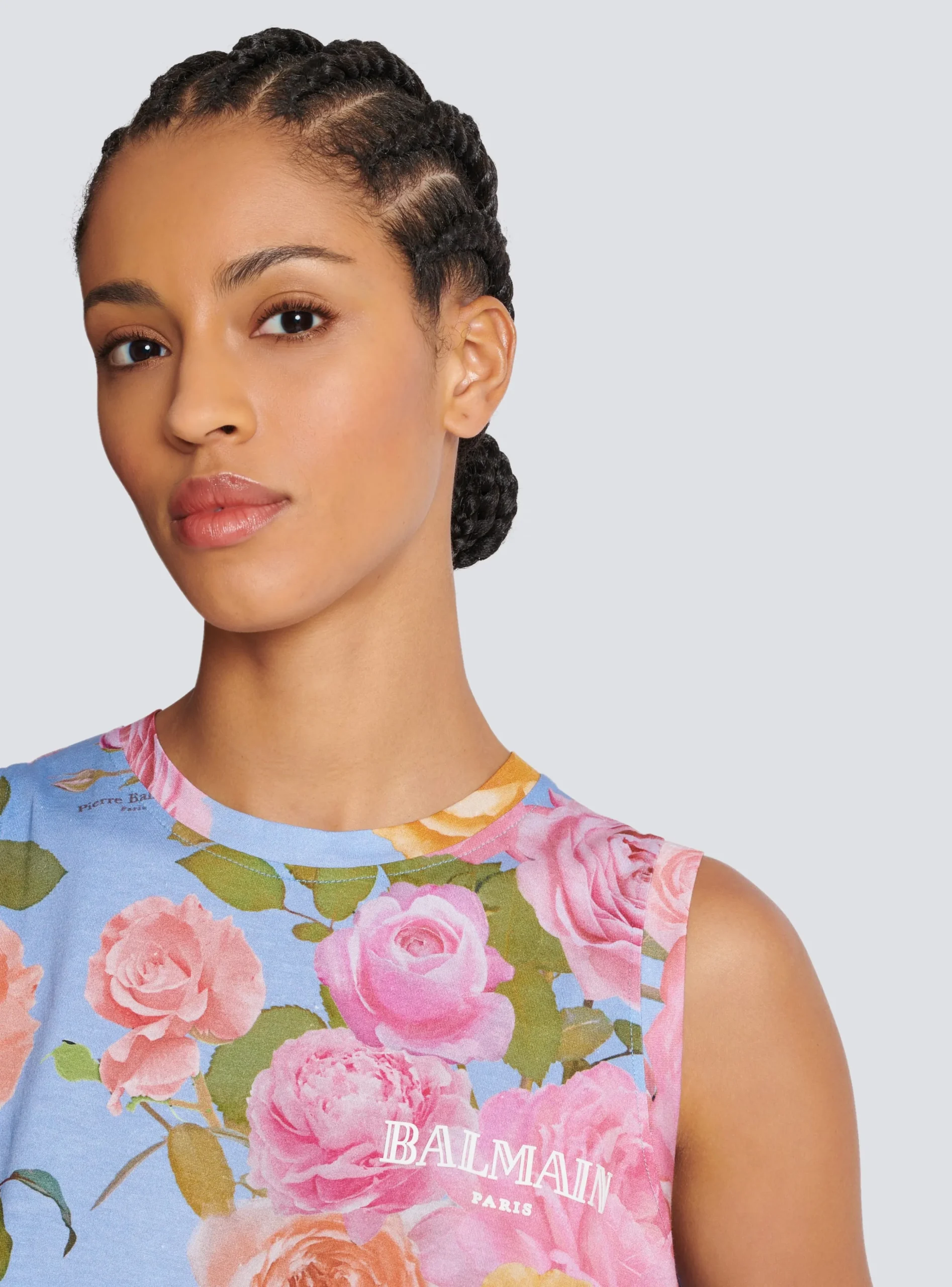 Tank Top With Pastel Roses Print-Balmain Online
