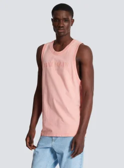 Tank Top With Vintage Embroidery-Balmain Best Sale
