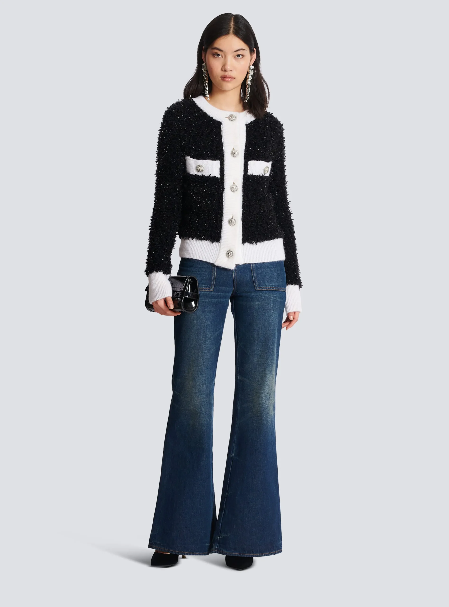 Textured Knit Cardigan-Balmain Flash Sale