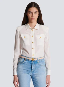 Thin B-Belt In Crocodile-embossed Calfskin-Balmain Best