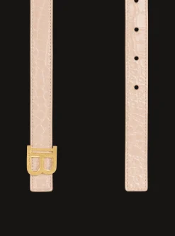 Thin B-Belt In Crocodile-embossed Calfskin-Balmain Best