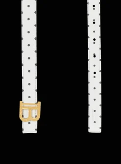 Thin Reversible Calfskin B-Belt With Polka Dots Print-Balmain Outlet