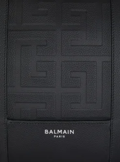 Travel Bag In Grained Leather-Balmain Outlet