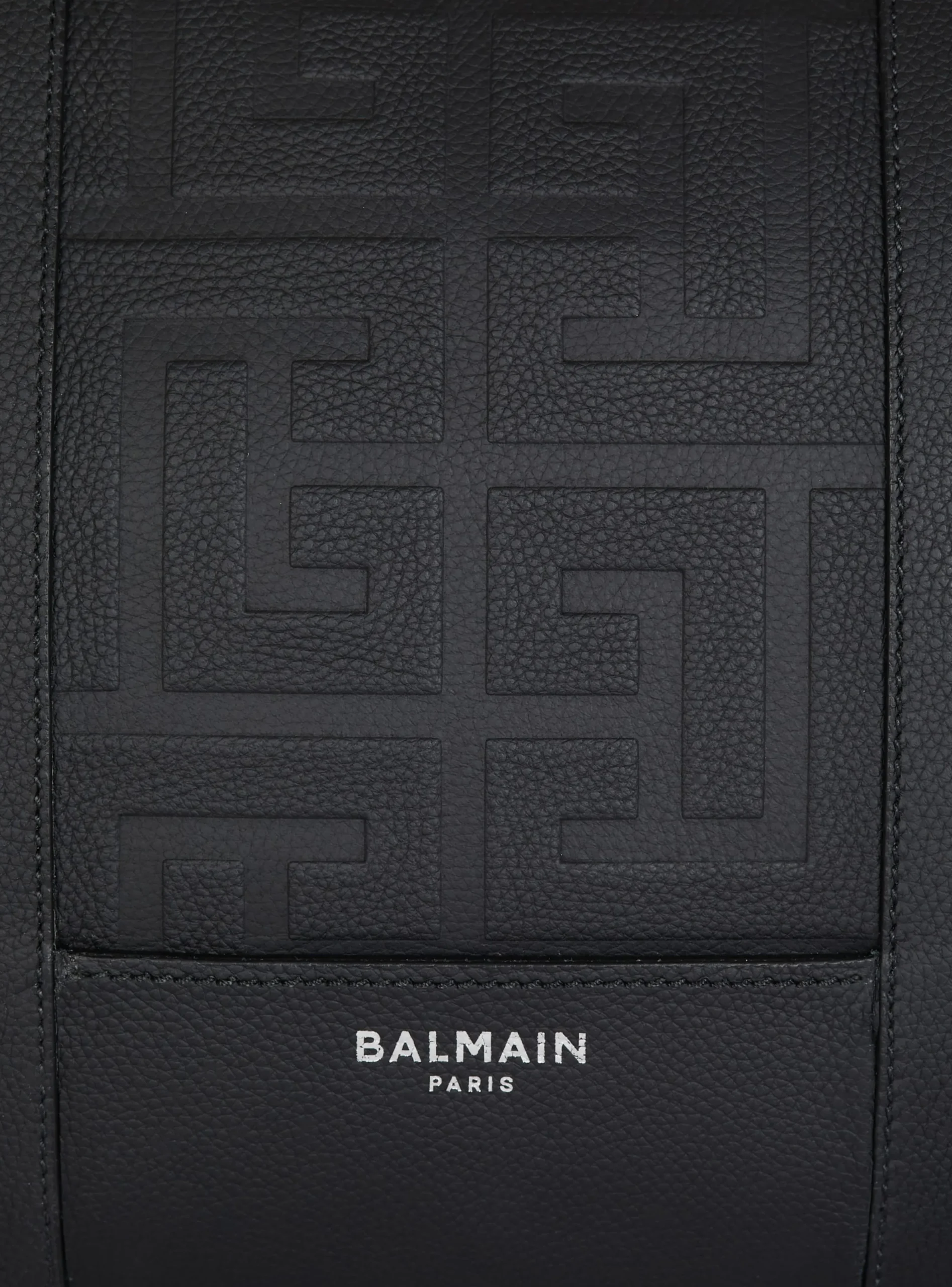 Travel Bag In Grained Leather-Balmain Outlet