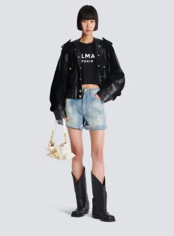 T-shirt With Paris Print-Balmain Clearance