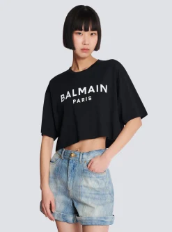 T-shirt With Paris Print-Balmain Clearance