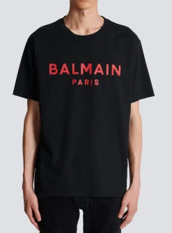 T-shirt With Paris Print-Balmain Discount