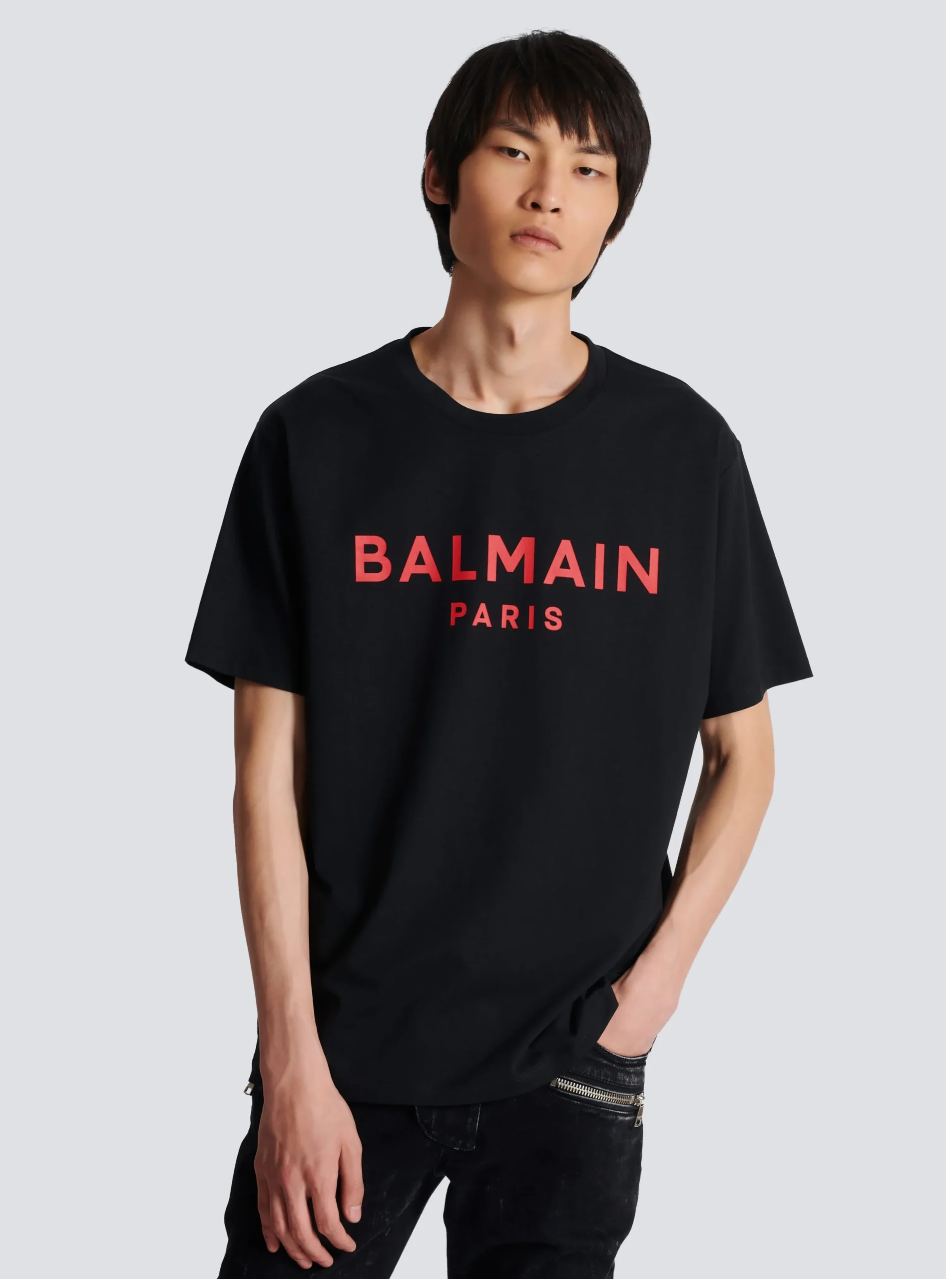 T-shirt With Paris Print-Balmain Discount