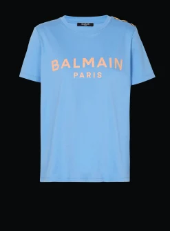 T-shirt With Paris Print-Balmain Cheap