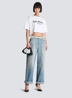 T-shirt With Paris Print-Balmain Shop