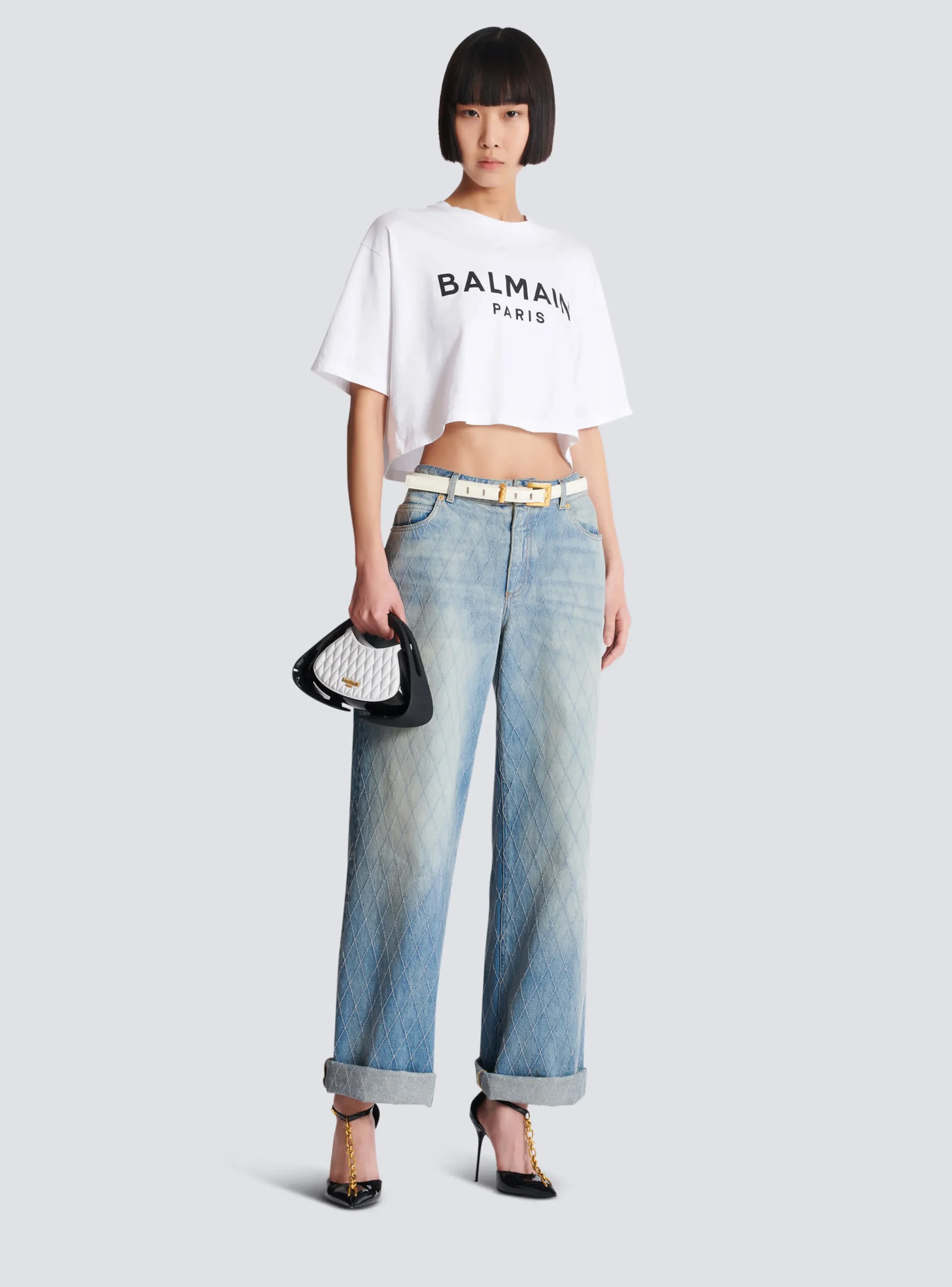 T-shirt With Paris Print-Balmain Shop