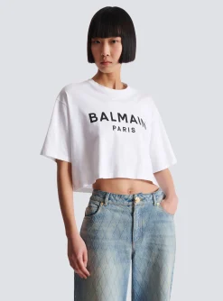 T-shirt With Paris Print-Balmain Shop