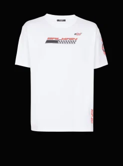 T-shirt With Racing Print-Balmain Flash Sale