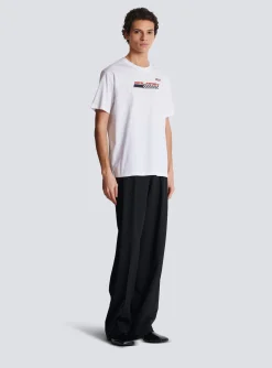 T-shirt With Racing Print-Balmain Flash Sale