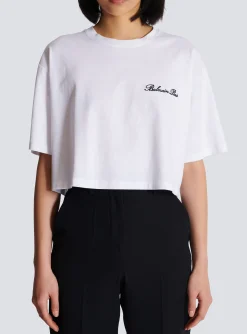 T-shirt With Signature Embroidery-Balmain Best Sale