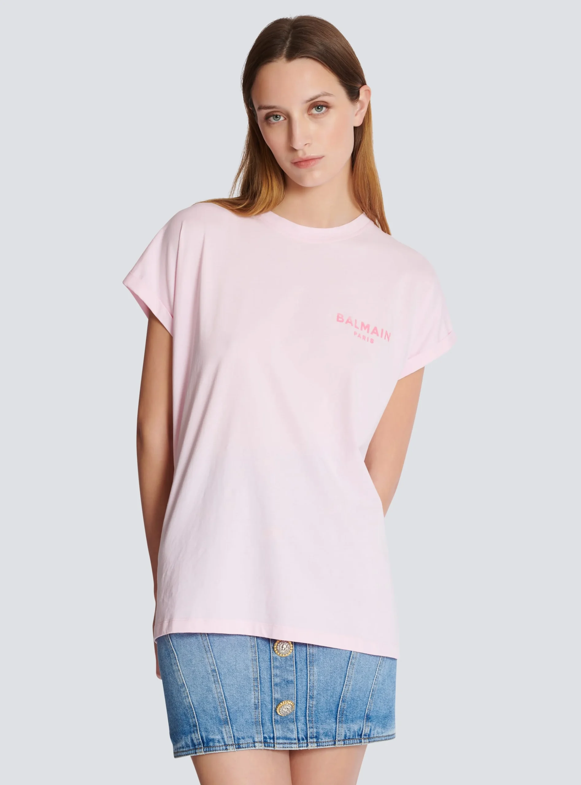 T-shirt With Flocked Paris Logo-Balmain New