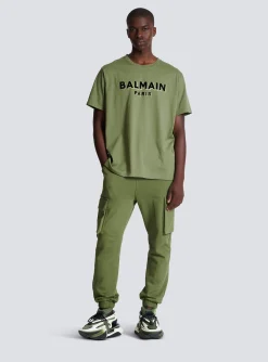 T-shirt With Flocked Paris Logo-Balmain Cheap