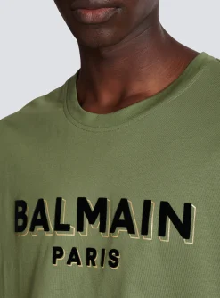 T-shirt With Flocked Paris Logo-Balmain Cheap