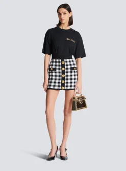 T-shirt With Laminated Logo-Balmain Cheap