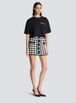 T-shirt With Laminated Logo-Balmain Cheap