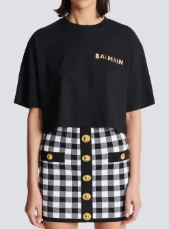 T-shirt With Laminated Logo-Balmain Cheap