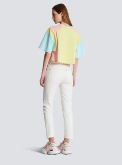 T-shirt With Palm Tree Signature Print-Balmain Shop