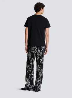 T-shirt With Palm Tree Signature Print-Balmain Fashion
