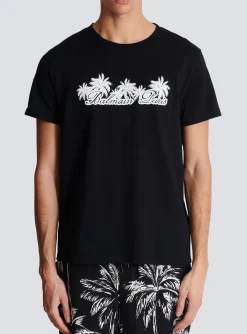 T-shirt With Palm Tree Signature Print-Balmain Fashion