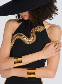 Tubular Bracelet In Engraved Brass-Balmain Sale