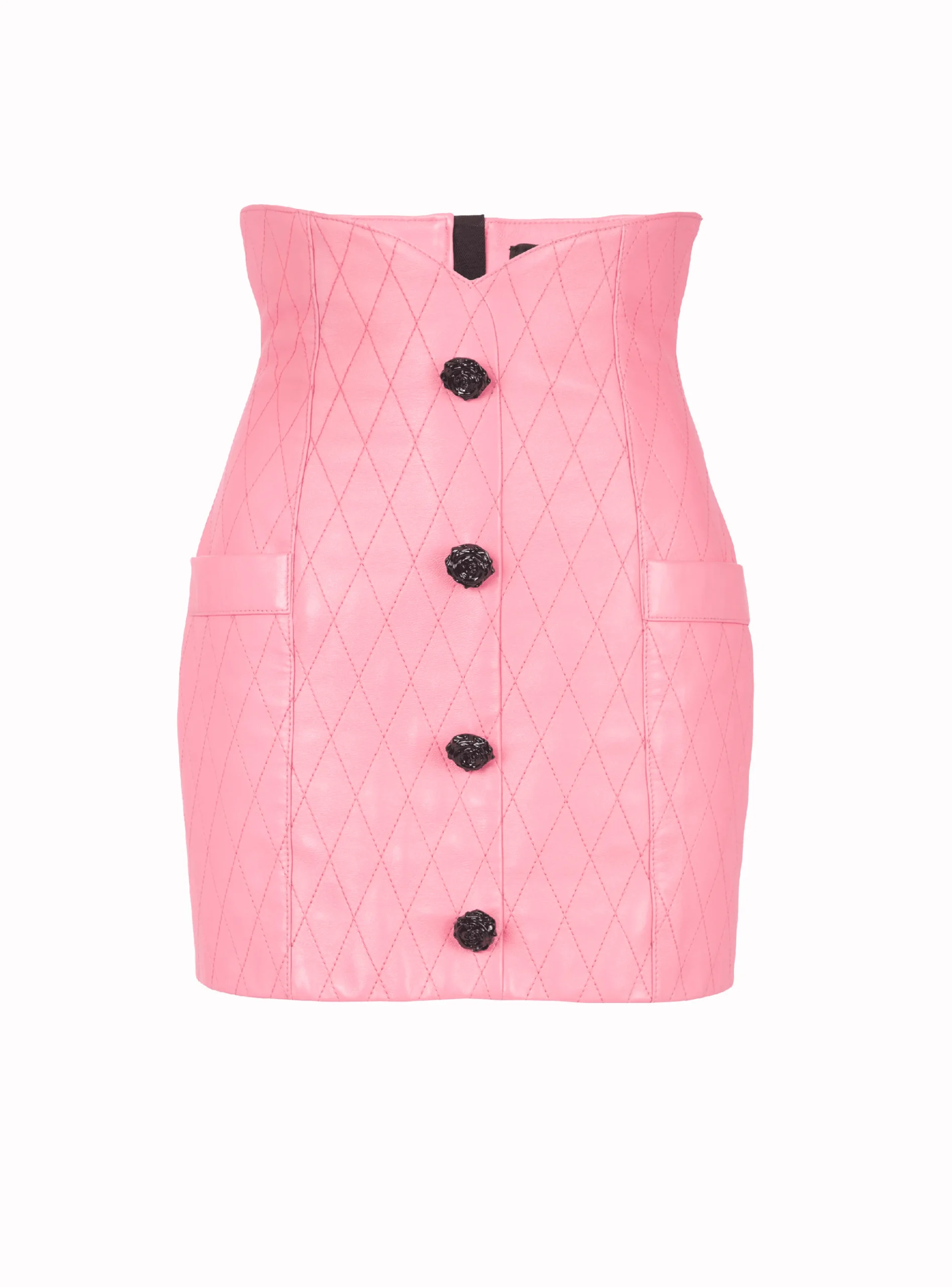 Tulip Skirt In Quilted Leather-Balmain Cheap