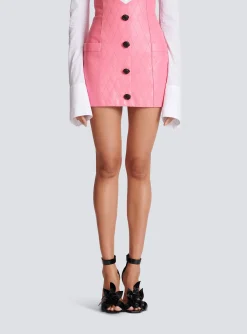 Tulip Skirt In Quilted Leather-Balmain Cheap