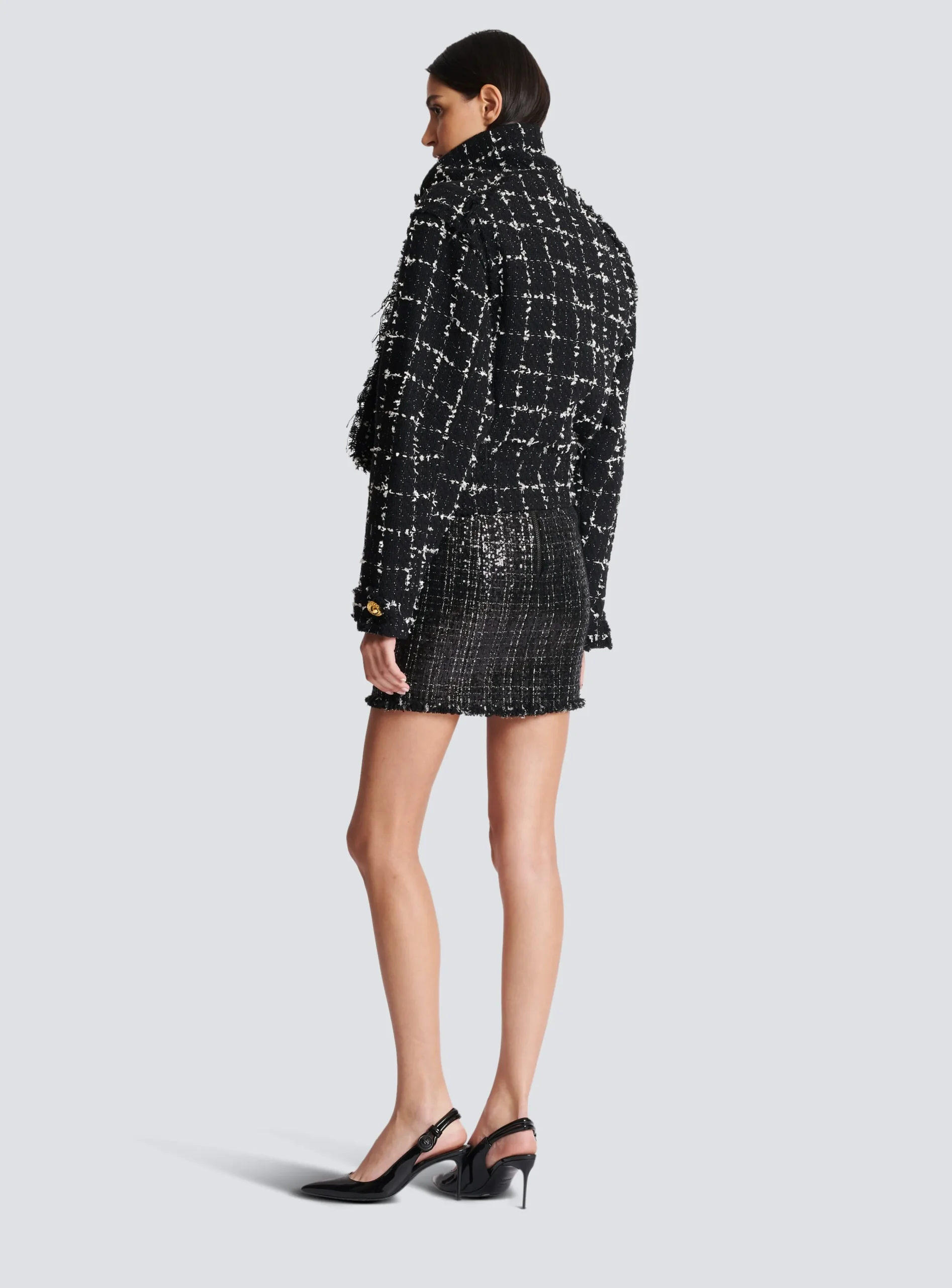 Tweed Bomber Jacket-Balmain Hot