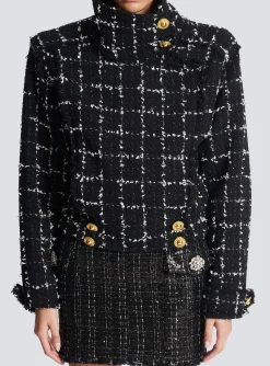 Tweed Bomber Jacket-Balmain Hot
