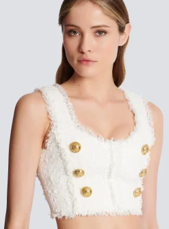 Tweed Crop Top-Balmain Sale