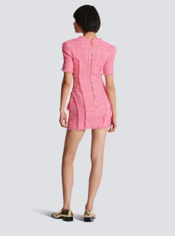 Tweed Dress With Buttons-Balmain Cheap