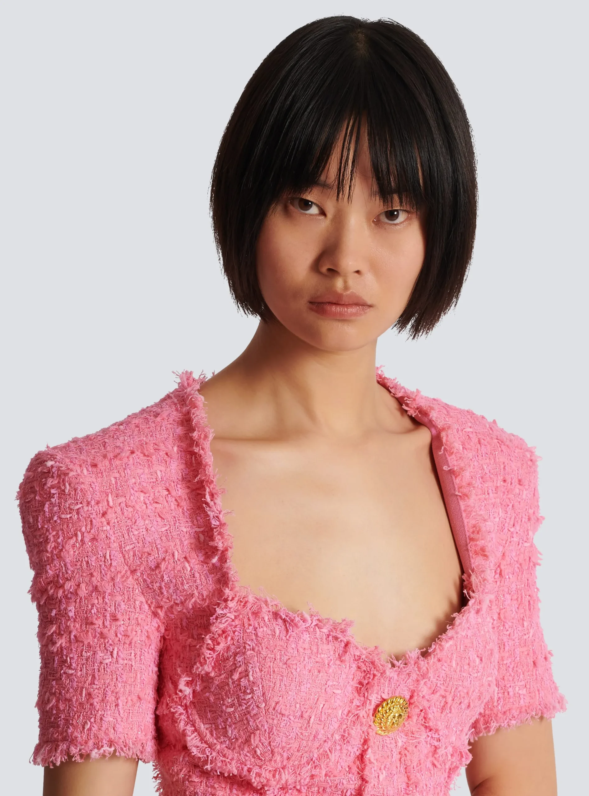 Tweed Dress With Buttons-Balmain Cheap