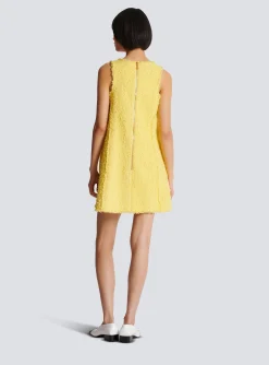 Tweed Swing Dress With Buttoned Plastron-Balmain Hot