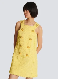 Tweed Swing Dress With Buttoned Plastron-Balmain Hot