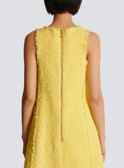 Tweed Swing Dress With Buttoned Plastron-Balmain Hot